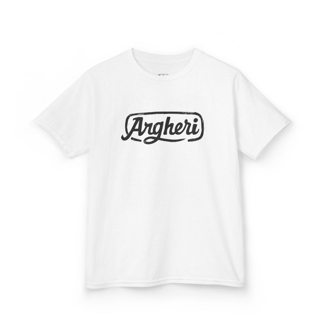 Kids Tee - 'Argheri' Retro Script Logo Cotton Shirt