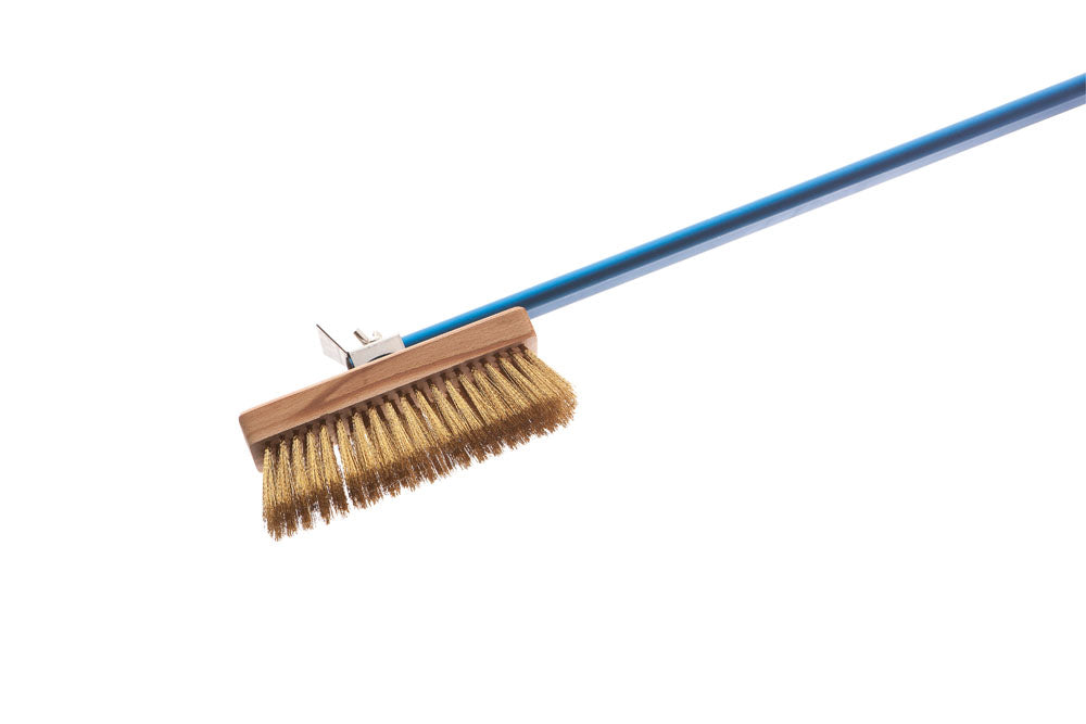 Gi.Metal Azzurra 6cm / 2in Rectangular Brass Bristle Brush, 180cm handle
