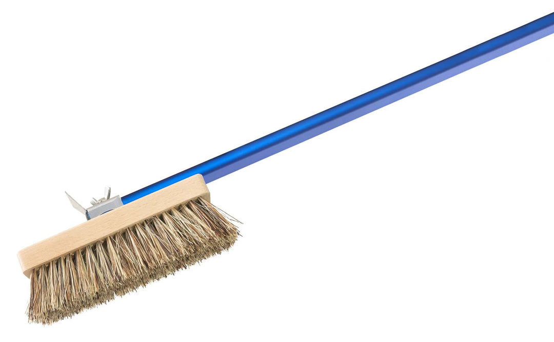 Gi.Metal Azzurra 6cm / 2in Rectangular Natural Bristle Brush, 150cm handle