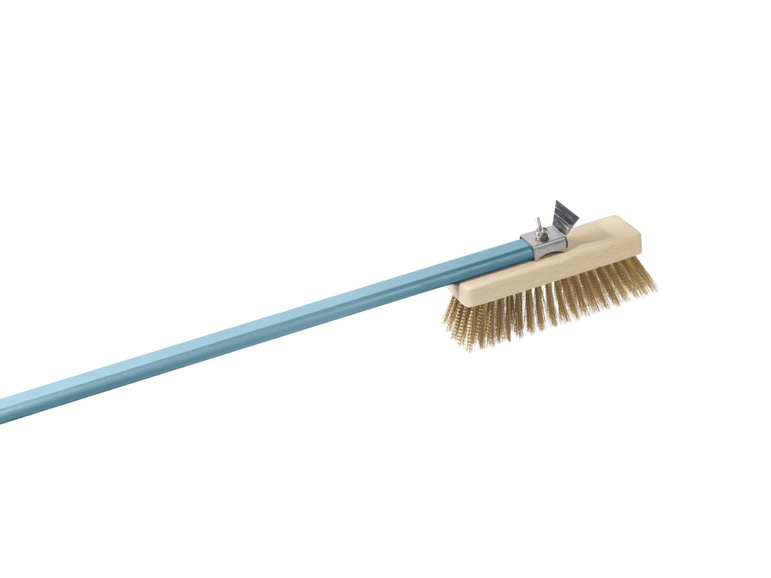 Gi.Metal Evoluzione 6cm / 2in Rectangular Brass Bristle Brush, 150cm handle