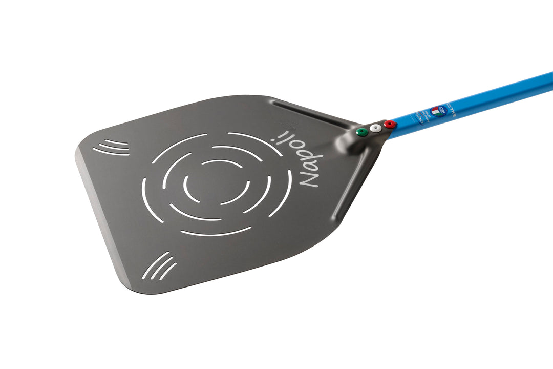 Gi.Metal Napoli 33cm / 13in Rectangular Perforated Pizza Peel, 150cm handle